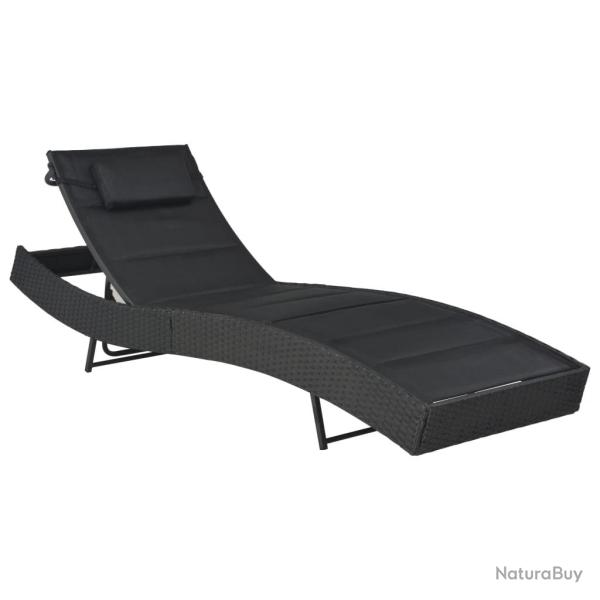 Transat chaise longue bain de soleil lit de jardin terrasse meuble d'ext�rieur r�sine tress�e et te