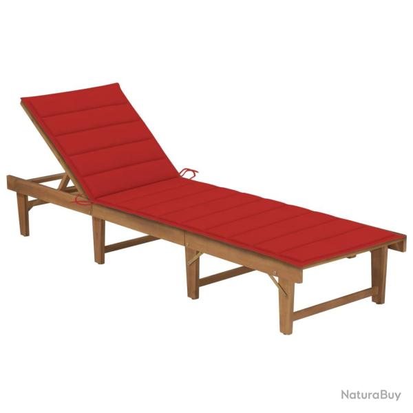 Transat chaise longue bain de soleil lit de jardin terrasse meuble d'ext�rieur pliable avec coussin
