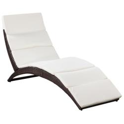 Transat chaise longue bain de soleil lit de jardin terrasse meuble d'ext&eacute;rieur pliable avec coussin
