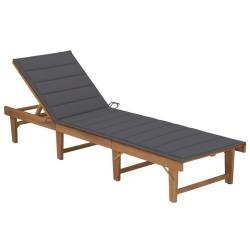 Transat chaise longue bain de soleil lit de jardin terrasse meuble d'ext&eacute;rieur pliable avec coussin