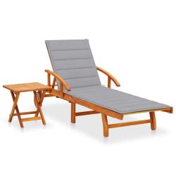 Transat chaise longue bain de soleil lit de jardin terrasse meuble d'ext&eacute;rieur avec table et coussi
