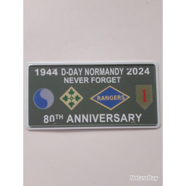 PLAQUE COMMEMORATIVE SPECIAL 80 EME ANNIVERSAIRE DU D�BARQUEMENT "D-DAY NEVER FORGET"