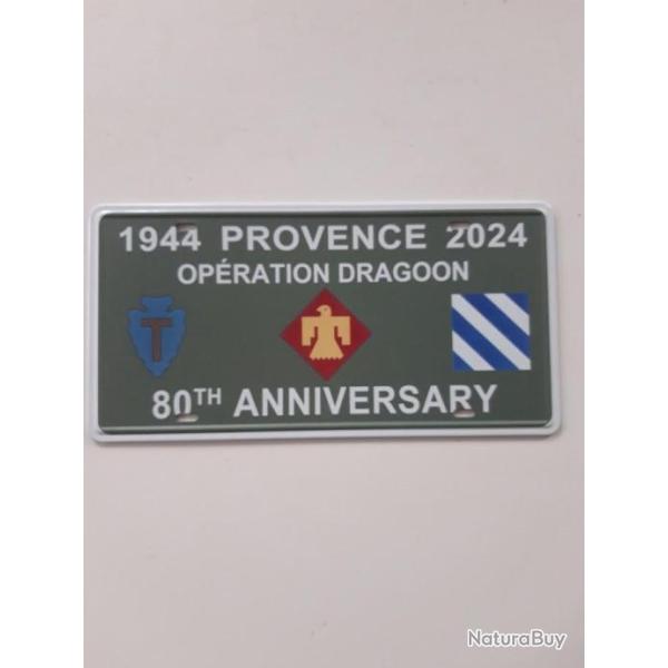 PLAQUE COMMEMORATIVE SPECIAL 80 EME ANNIVERSAIRE DU D�BARQUEMENT  DE PROVENCE "OP�RATION DRAGOON"