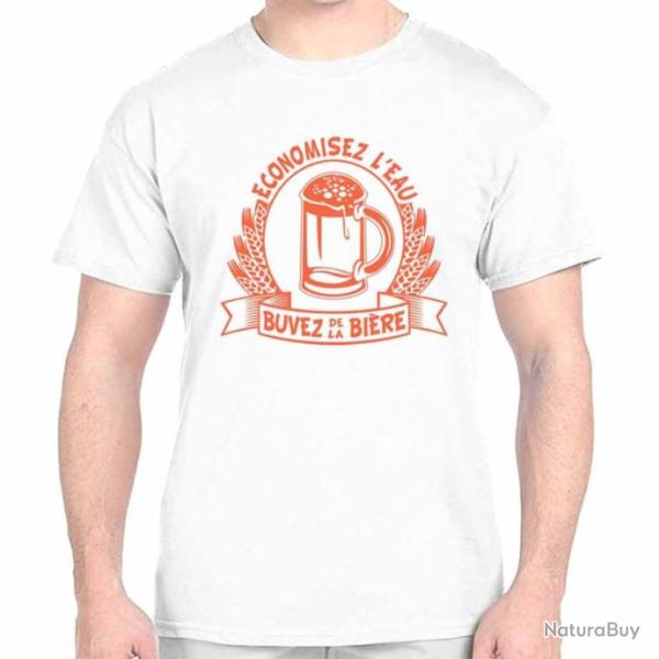 T-SHIRT  - ECONOMISEZ L'EAU  BUVEZ DE LA BI�RE  - Humour Blague Dr�le Id�e cadeau Anniversaire No�l