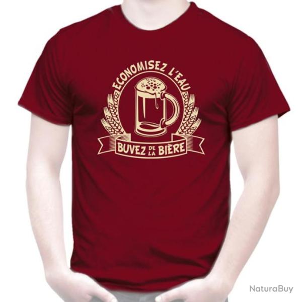 T-SHIRT -  ECONOMISEZ L'EAU  BUVEZ DE LA BI�RE  -  Humour Blague Id�e cadeau Anniversaire No�l Dr�le