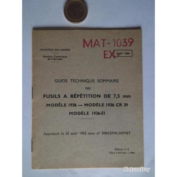 guide sur le fusil � r�p�tition de 7.5 mm- �dition 1966