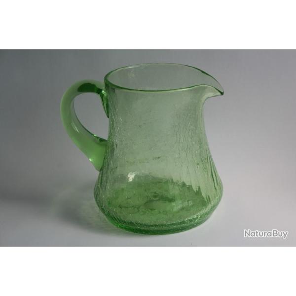 Broc � eau verre craquel� � l'urane ouraline