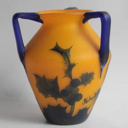 Vase verre Richard Burgsthal Houx Loetz Etling