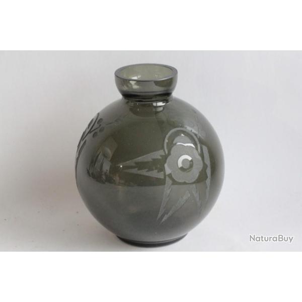 DELATTE NANCY Vase grav� Art d�co