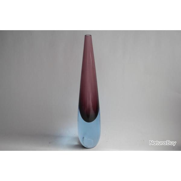 MURANO Vase goutte soliflore verre Sommerso Salviati