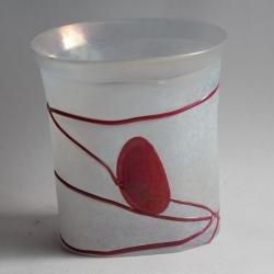 KOSTA BODA Vase Bertil VALLIEN Afors Galaxie rouge 48194