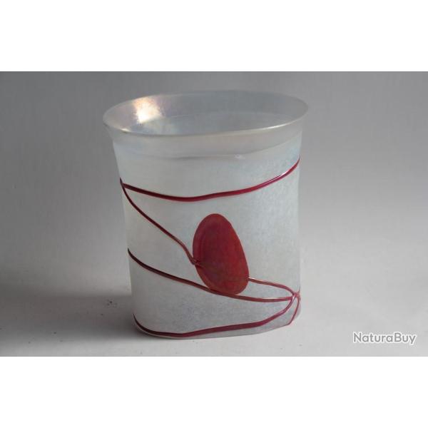 KOSTA BODA Vase Bertil VALLIEN Afors Galaxie rouge 48194