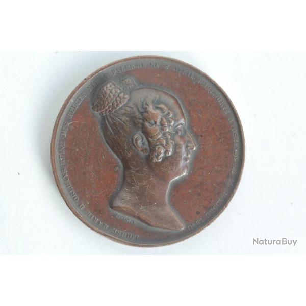 M�daille D�c�s de la Reine Louise-Marie d'Orl�ans Belgique