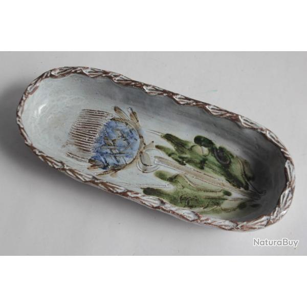 Plat c�ramique Albert THIRY Vallauris Chardon