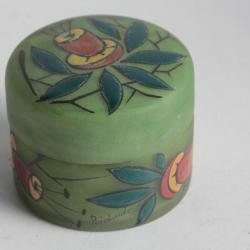 Boite verre &eacute;maill&eacute; Poidaude Art d&eacute;co