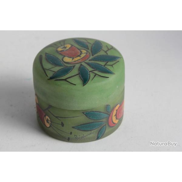 Boite verre �maill� Poidaude Art d�co