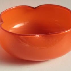 DAUM NANCY Coupe quadrilobée verre orange