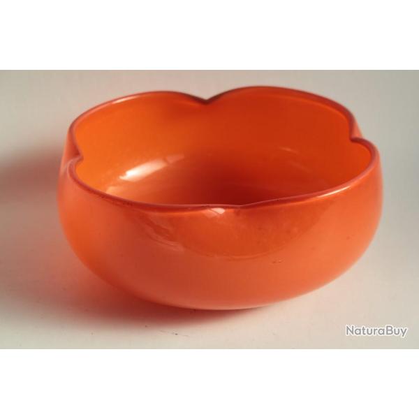 DAUM NANCY Coupe quadrilob�e verre orange