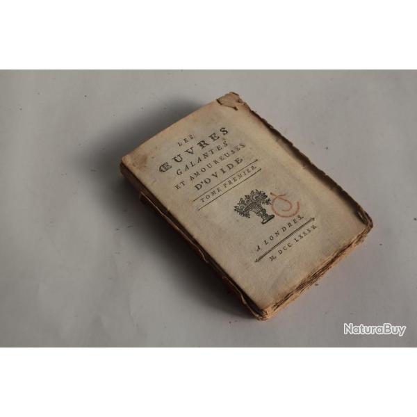 Livre Les oeuvres Galantes et amoureuses d'Ovide T1 1785