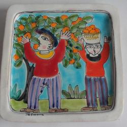 Giovanni DE SIMONE Plat céramique Italie 1970