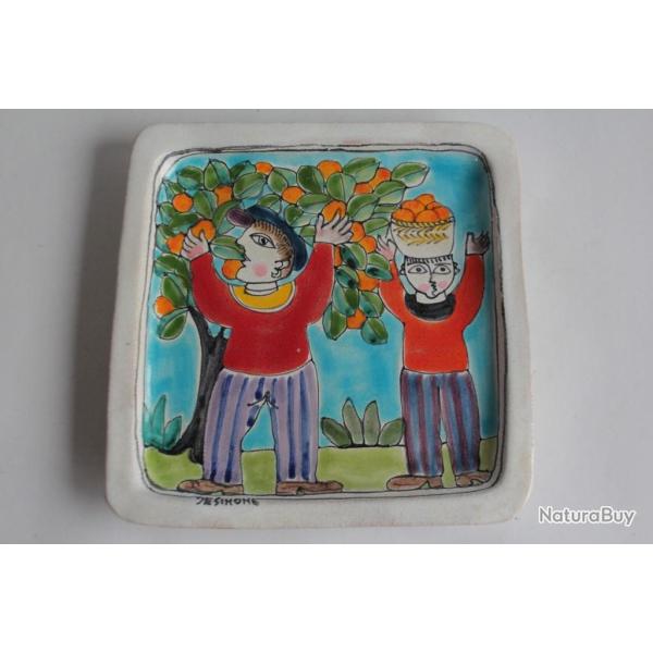 Giovanni DE SIMONE Plat c�ramique Italie 1970
