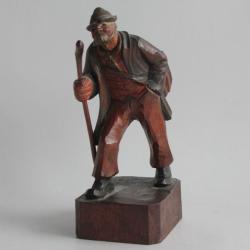 Vieil homme bois sculpté Art populaire Suisse Forêt Noire