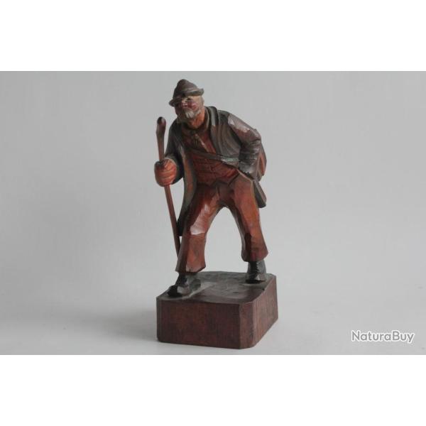 Vieil homme bois sculpt� Art populaire Suisse For�t Noire