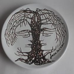 Jean MARAIS Assiette céramique Deux visages