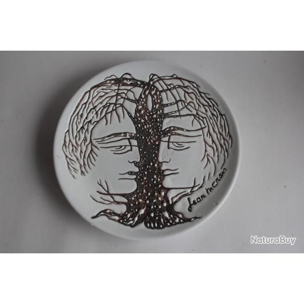 Jean MARAIS Assiette c�ramique Deux visages