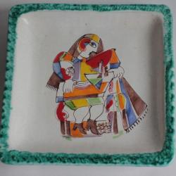 Giovanni DE SIMONE Plat céramique Italie 1970