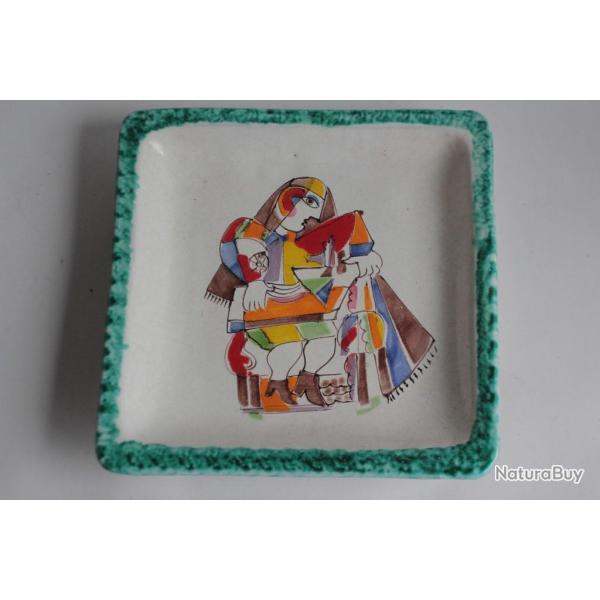 Giovanni DE SIMONE Plat c�ramique Italie 1970