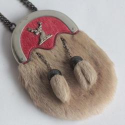 Sporran Bourse écossaise cuir et fourrure Tartan gift shops