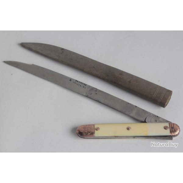 Couteau Or  mcanisme secret Granjon St Vallier XVIIIe sicle