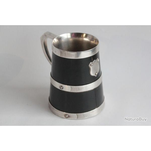 Chope � bi�re anglaise m�tal argent� et bois Bourne & O'Neill