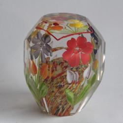 Presse-papier sulfure cristal facetté Fleurs