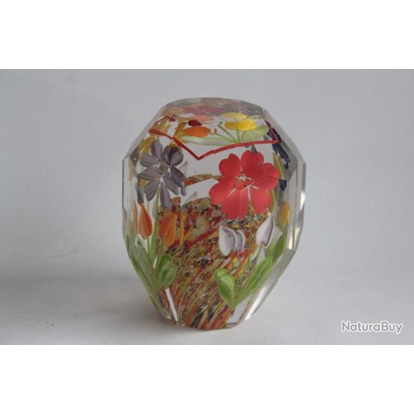 Presse-papier sulfure cristal facett� Fleurs