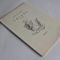 Livre Triade Poëme Pierre louis Matthey envoie signé 1953