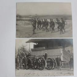 2 CPA photo Suisse bataillon 124 de la IIIe compagnie