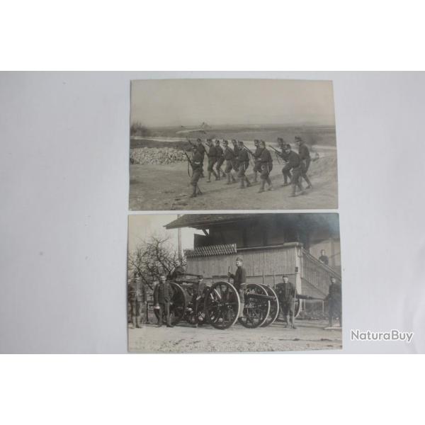 2 CPA photo Suisse bataillon 124 de la IIIe compagnie