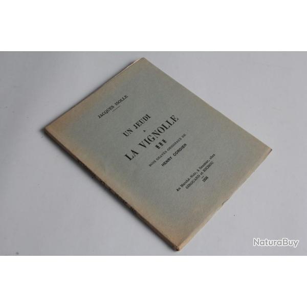 Livre Un jeudi a la Vignolle Jacques Isolle 1928