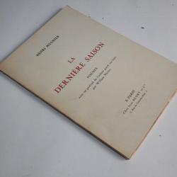 Livre La dernière saison Henri Mugnier envoie signé + lettre 1928