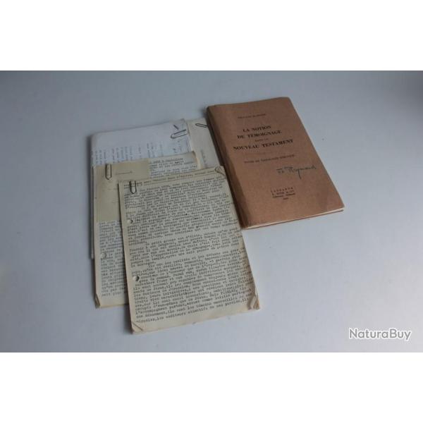 Livre La notion de t�moignage nouveau testament Edouard Burnier 1939