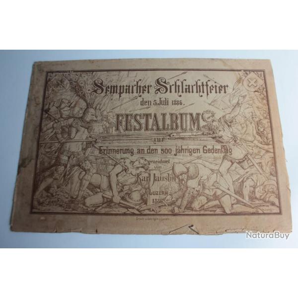 Livre Sempacher Schlachtfeier Festalbum Karl Jauslin 1886