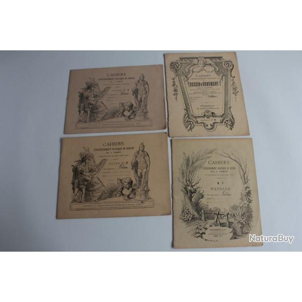 Lot 4 Cahiers d'enseignement pratique du dessin