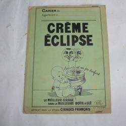 Protège cahier Crème Eclipse cirage français 1933