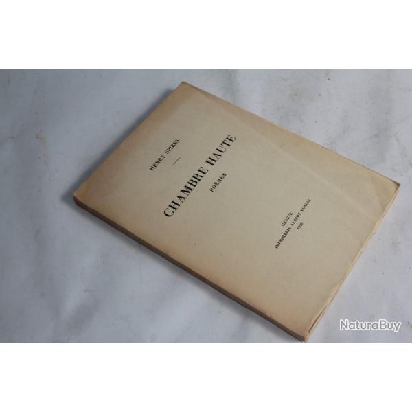 Livre Pomes Chambre Haute Henry Spiess ex numrot 1928