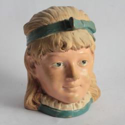 Pot &agrave; tabac c&eacute;ramique Bernard Bloch Jeune fille au ruban