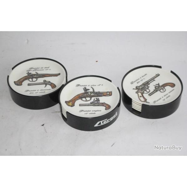 18 Dessous de verre Pistolet Revolver Plastorex Rumilly
