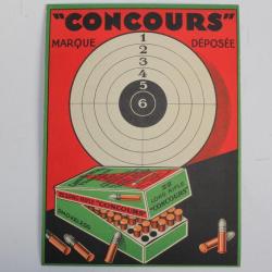 Ancien carton publicitaire Cartouches 22 long rifle Concours