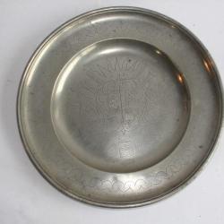 Plat étain Prix de tir Genève Jean Charton 1724 XVIIIe siècle